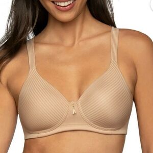 Vanity Fair Full Coverage Convertible Strap Wireless T-Shirt Bra Size 38DD Tan